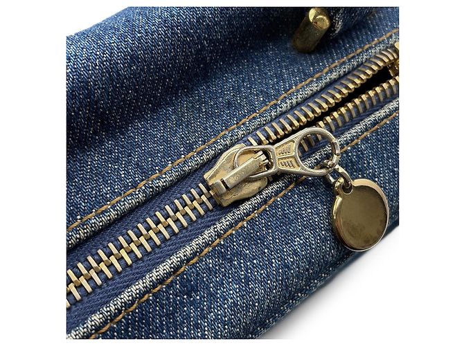 Vanity Borsa Chanel Coco Mark in denim blu - vista 14