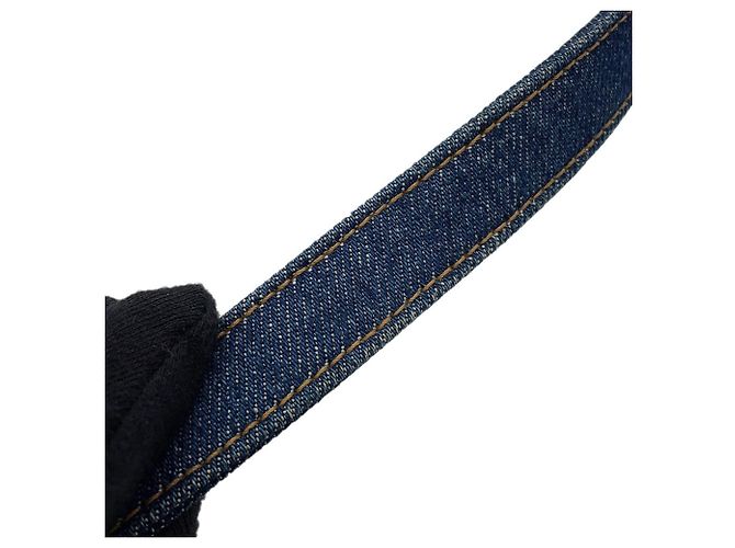 Vanity Borsa Chanel Coco Mark in denim blu - vista 17