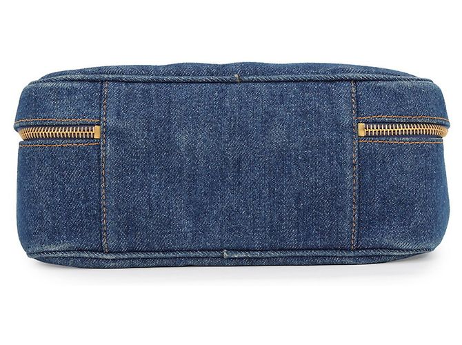 Vanity Borsa Chanel Coco Mark in denim blu - vista 3
