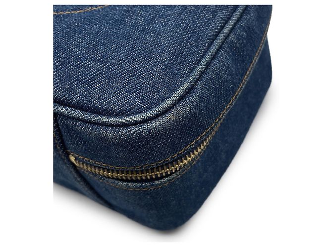 Vanity Borsa Chanel Coco Mark in denim blu - vista 8