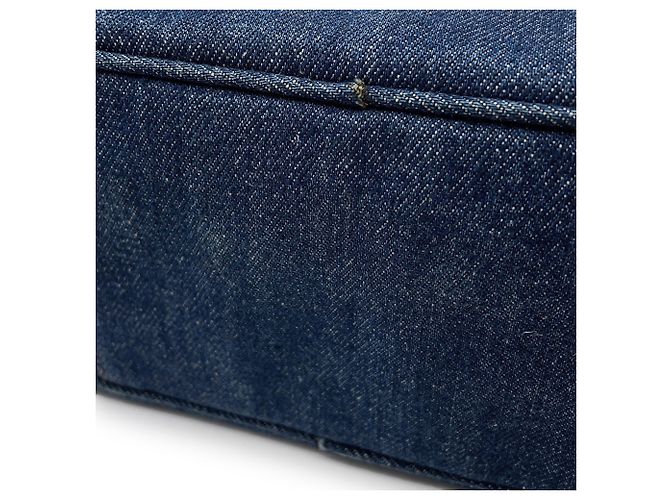 Vanity Borsa Chanel Coco Mark in denim blu - vista 9