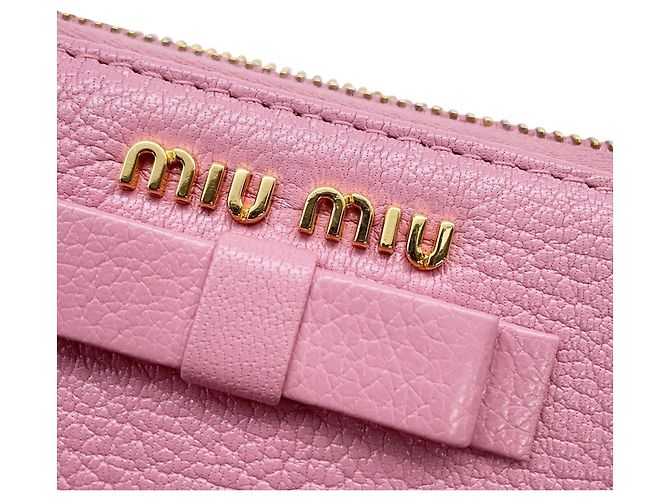 Cartera larga Miu Miu de piel rosa - vista 10