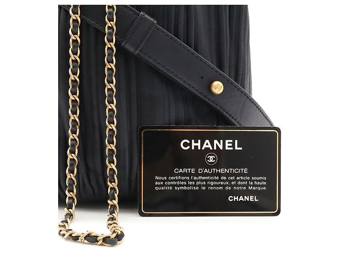 Bolsa de Ombro Chanel Coco Pleats Mark Chain Preto - vista 10