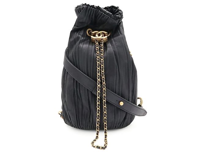 Bolsa de Ombro Chanel Coco Pleats Mark Chain Preto - vista 2
