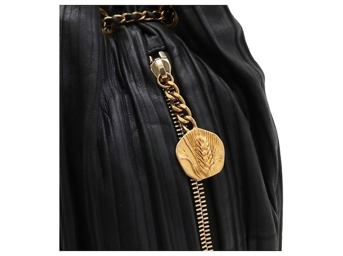 Bolsa de Ombro Chanel Coco Pleats Mark Chain Preto - vista 7