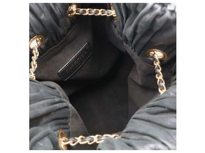 Bolsa de Ombro Chanel Coco Pleats Mark Chain Preto - vista 9