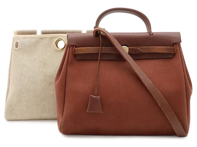 Hermès HERMES Borsa a mano/Borsa a tracolla Herbag PM Marrone - vista 2