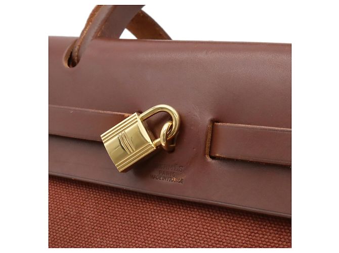 Hermès HERMES Borsa a mano/Borsa a tracolla Herbag PM Marrone - vista 9