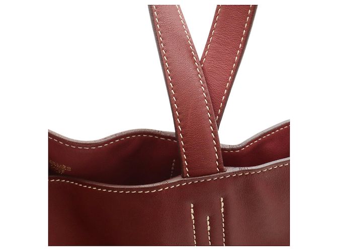 Hermès Borsa Tote Hermes Double Sens 28 Marrone Rosso - vista 7