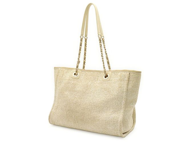 Chanel Deauville Line Tote MM Medium Tasche Weiß - Ansicht 3