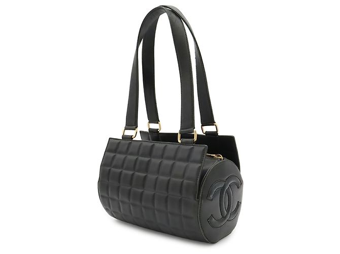 Sac à main Chanel Chocolate Bar Coco Mark Noir - vue 3