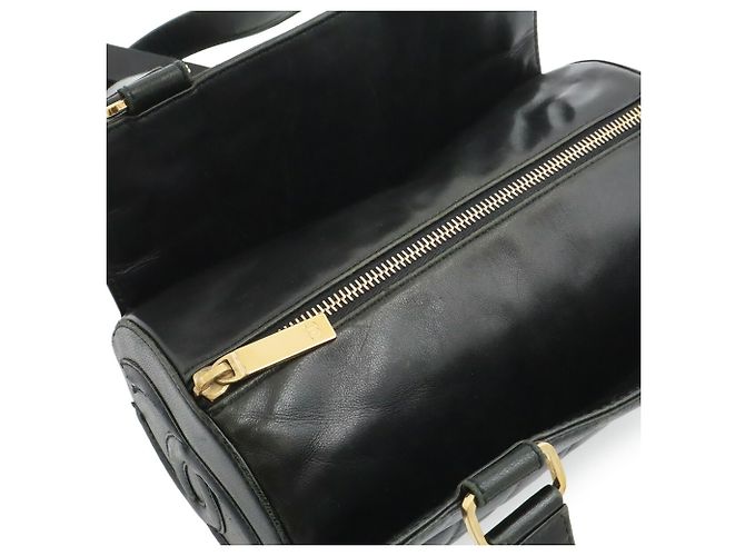 Sac à main Chanel Chocolate Bar Coco Mark Noir - vue 7