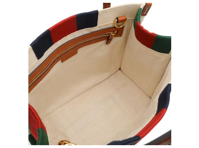 Borsa Tote e a Tracolla Gucci Interlocking G Web Stripe Marrone Rosso Verde Blu navy - vista 6