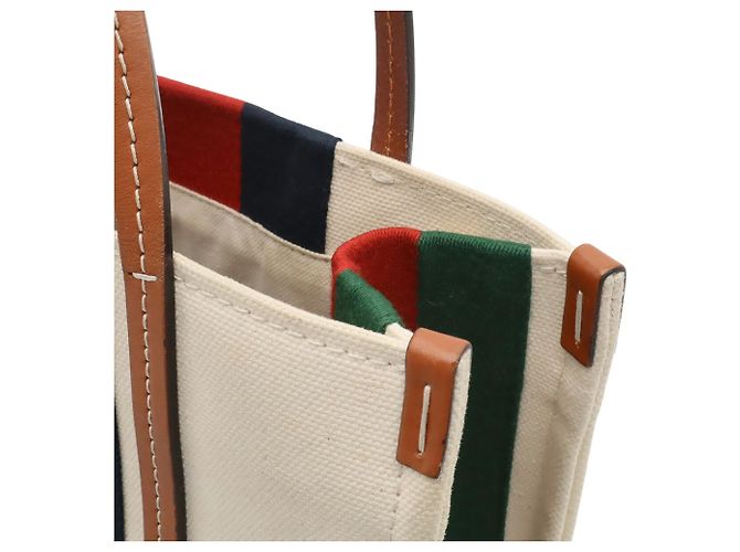 Borsa Tote e a Tracolla Gucci Interlocking G Web Stripe Marrone Rosso Verde Blu navy - vista 9