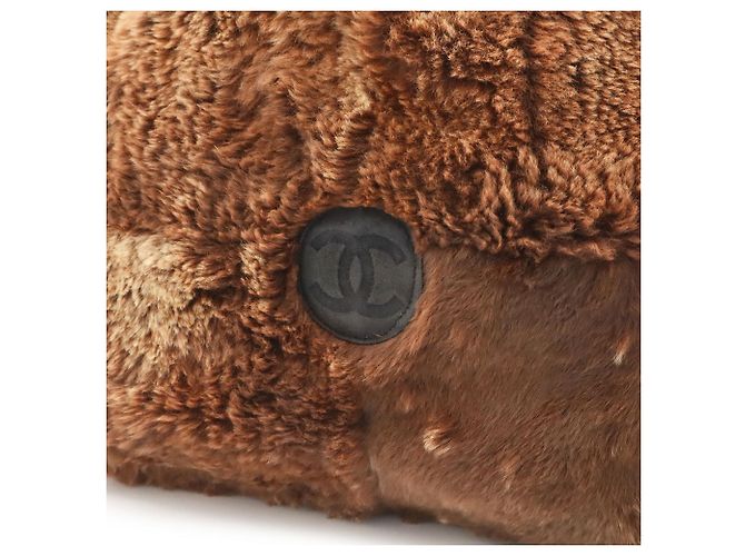 Bolso Tote CHANEL de piel de conejo Coco Mark Castaño Negro - vista 10