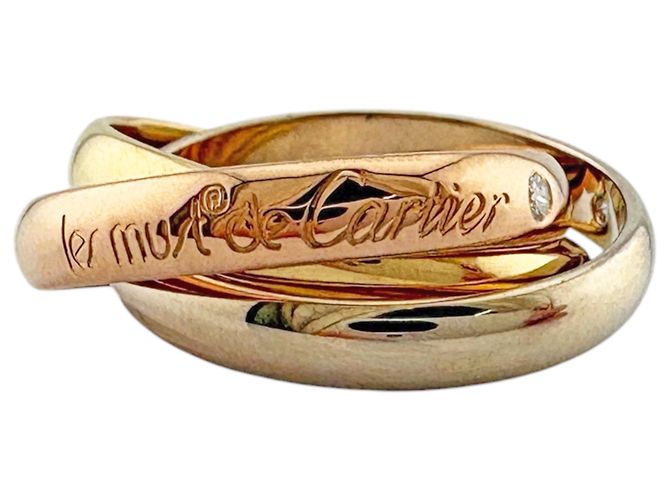 Anello Cartier Trinity in oro 18K e diamanti D'oro - vista 3