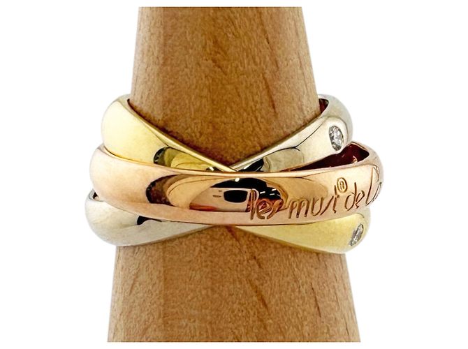 Anello Cartier Trinity in oro 18K e diamanti D'oro - vista 4