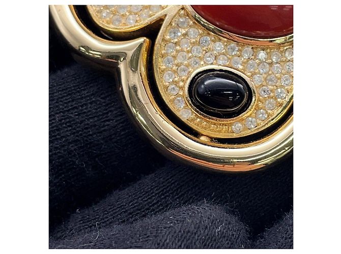 Christian Dior Strass-Brosche Schwarz Rot - Ansicht 7