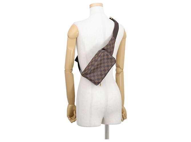 Borsa a tracolla Louis Vuitton Damier Ebene Marrone - vista 5