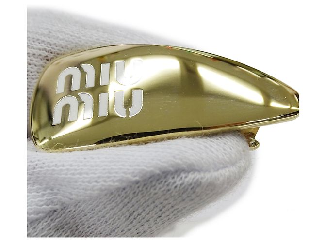 Pinza para el pelo dorada Miu Miu Dorado - vista 7