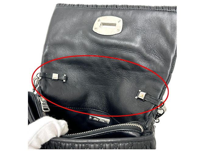 Borsa a tracolla Miu Miu in pelle nera Nero - vista 8