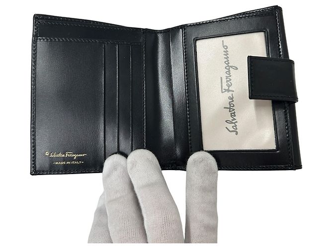 Salvatore Ferragamo Vara Bi-Fold Ledergeldbörse Schwarz - Ansicht 8