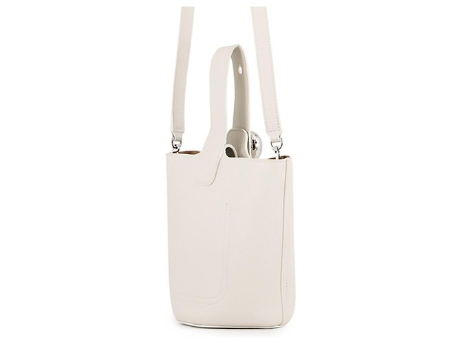 Loewe Pebble Baguette Mini Lederhandtasche Weiß - Ansicht 2