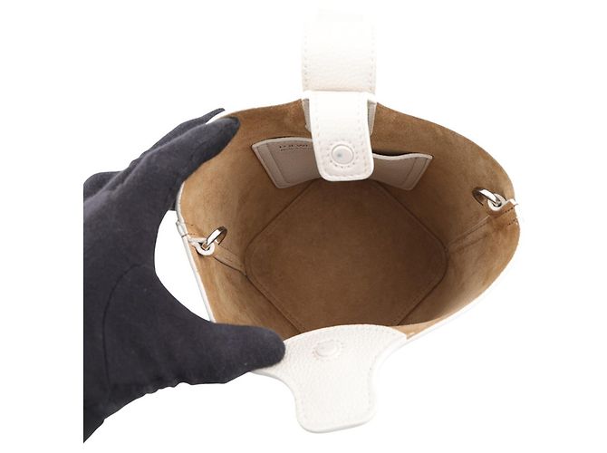 Loewe Pebble Baguette Mini Lederhandtasche Weiß - Ansicht 6