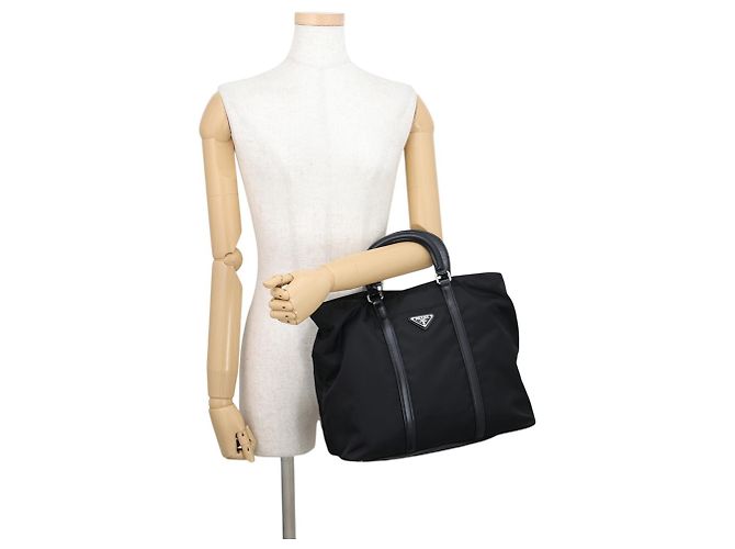 Prada Triangle Tote Bag Schwarz - Ansicht 4