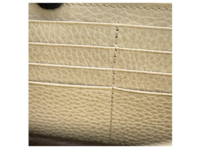 Cartera con cadena Gucci de piel con G entrelazadas Crudo - vista 10
