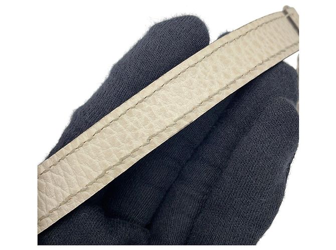 Cartera con cadena Gucci de piel con G entrelazadas Crudo - vista 13