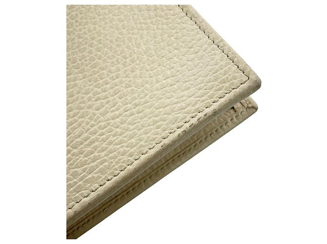 Cartera con cadena Gucci de piel con G entrelazadas Crudo - vista 8