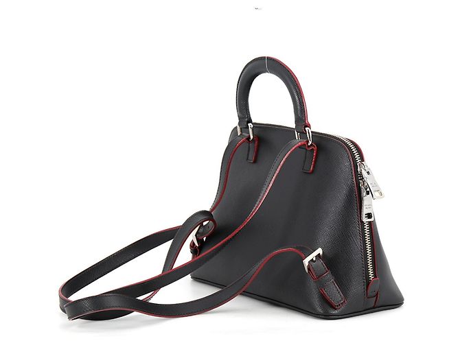Bolsa Prada em couro Saffiano Preto Vermelho - vista 2