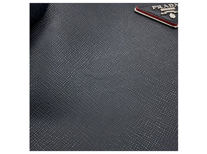 Bolsa Prada em couro Saffiano Preto Vermelho - vista 7