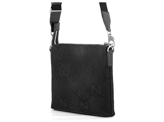 Borsa a tracolla Gucci Jumbo GG Canvas Nero - vista 2