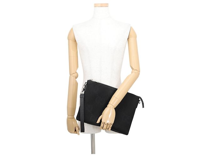 Borsa a tracolla Gucci Jumbo GG Canvas Nero - vista 4