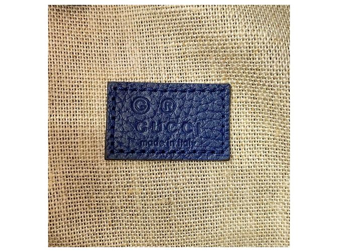 Gucci Jumbo GG Handtasche aus geprägtem Leder Blau - Ansicht 12
