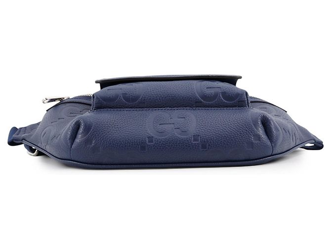 Gucci Jumbo GG Handtasche aus geprägtem Leder Blau - Ansicht 4