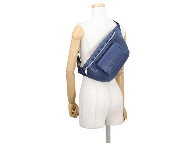 Gucci Jumbo GG Handtasche aus geprägtem Leder Blau - Ansicht 5