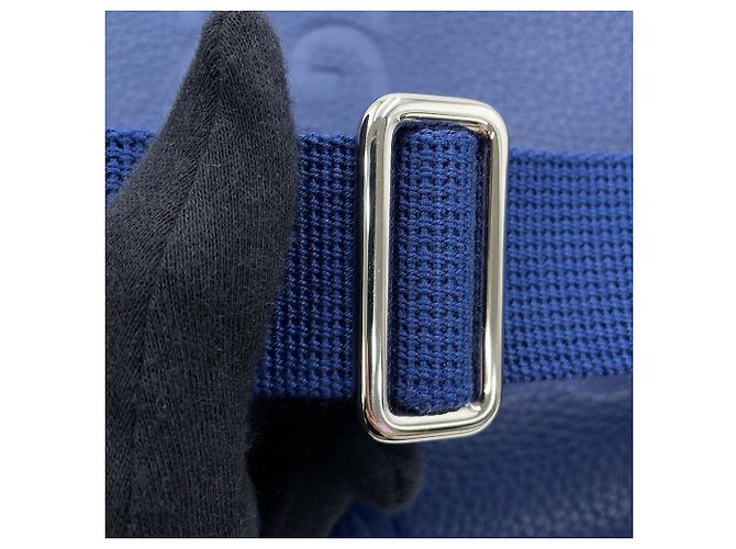Gucci Jumbo GG Handtasche aus geprägtem Leder Blau - Ansicht 9