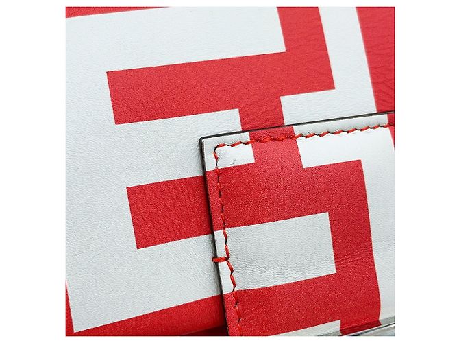 Borsa Fendi Baguette Medium Bianco Rosso - vista 12