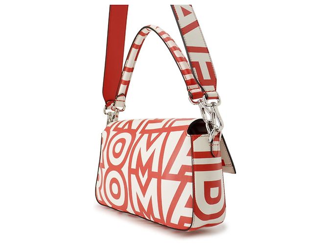 Borsa Fendi Baguette Medium Bianco Rosso - vista 2