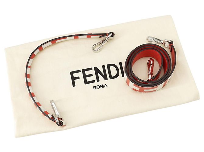 Borsa Fendi Baguette Medium Bianco Rosso - vista 20