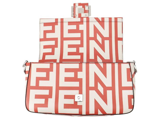 Borsa Fendi Baguette Medium Bianco Rosso - vista 6
