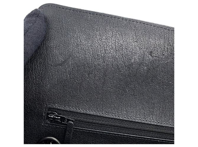 Borsa a tracolla con catena Chanel 2.55 in pelle di vitello invecchiata chevron Nero - vista 11