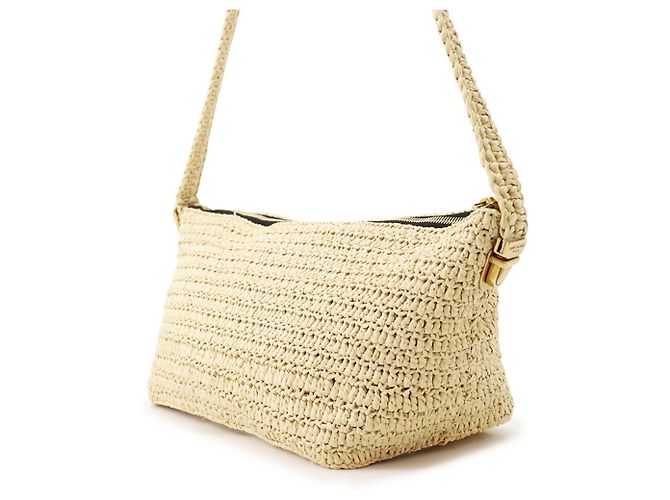 Borsa a tracolla Yves Saint Laurent Le Raffia Beige - vista 2