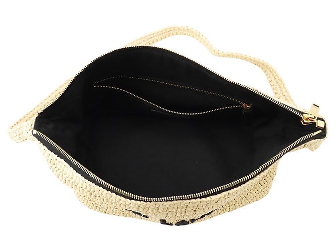 Borsa a tracolla Yves Saint Laurent Le Raffia Beige - vista 6