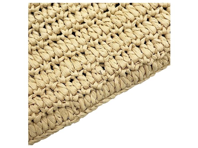 Borsa a tracolla Yves Saint Laurent Le Raffia Beige - vista 9
