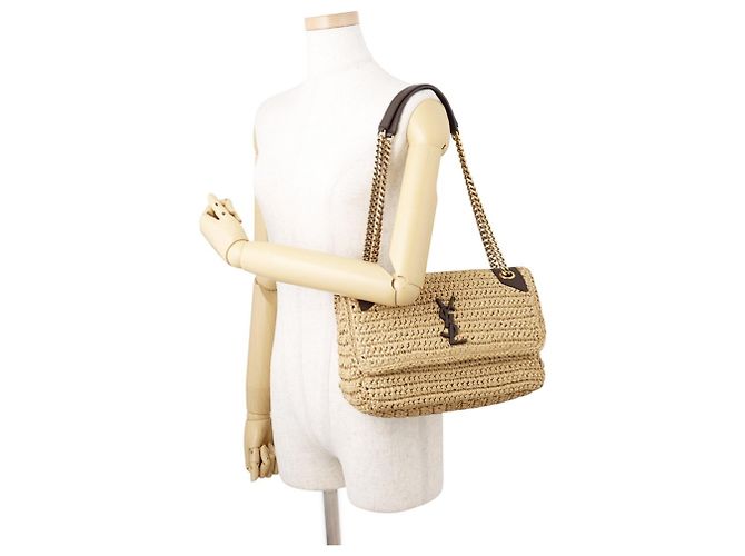 Borsa a tracolla con catena Yves Saint Laurent Paris Marrone - vista 4