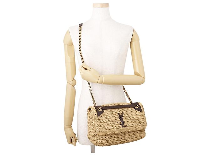 Borsa a tracolla con catena Yves Saint Laurent Paris Marrone - vista 5